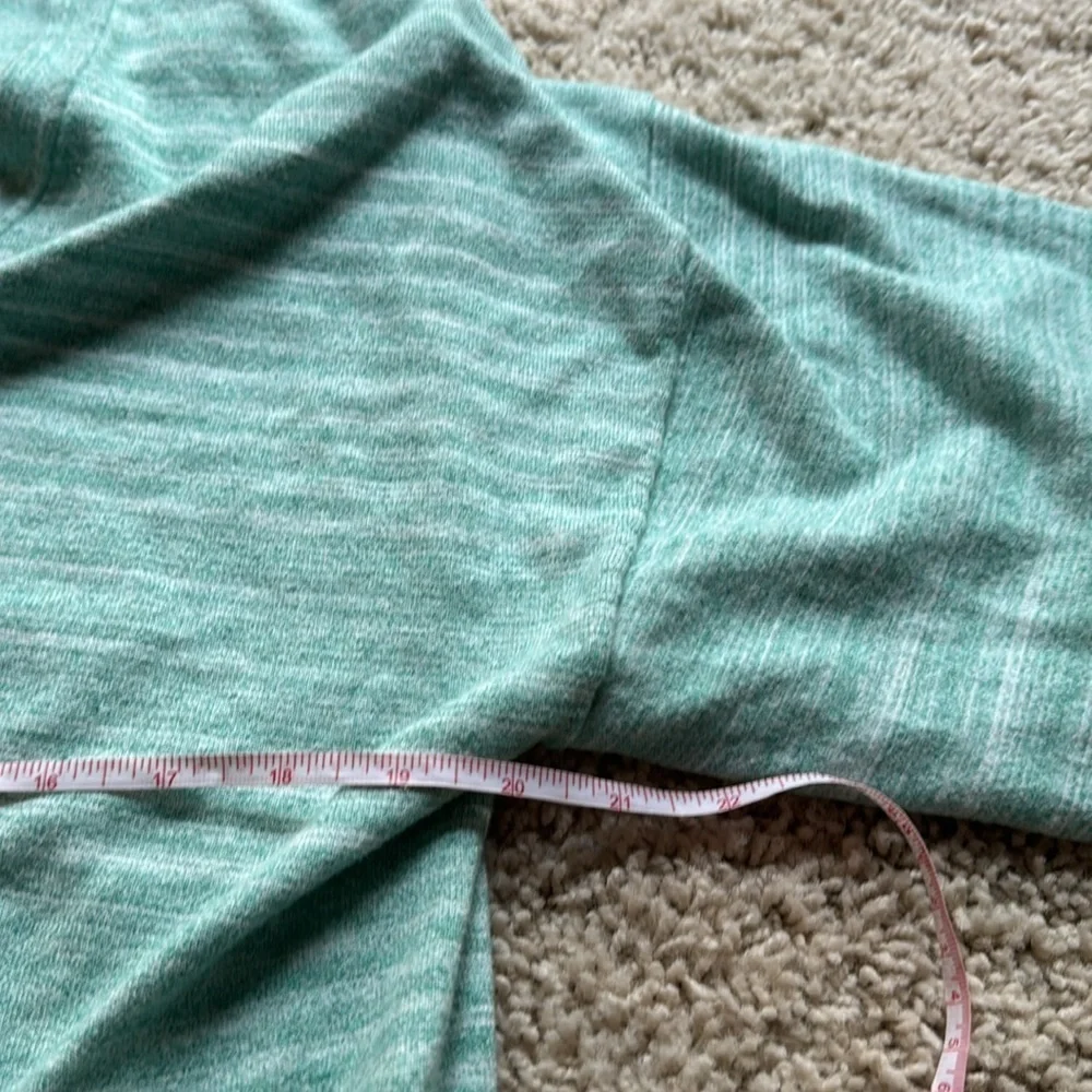 J. CREW Sea Green Space Dyed Wide V-Neck Henley Sweater BG646 Size X-Large